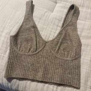 Fuzzy knit Zara crop top - S
